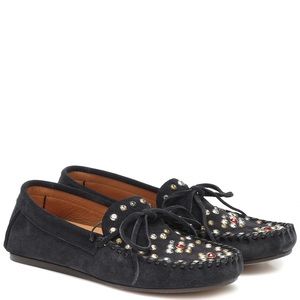 ISABEL MARANT Foggia embellished suede moccasins